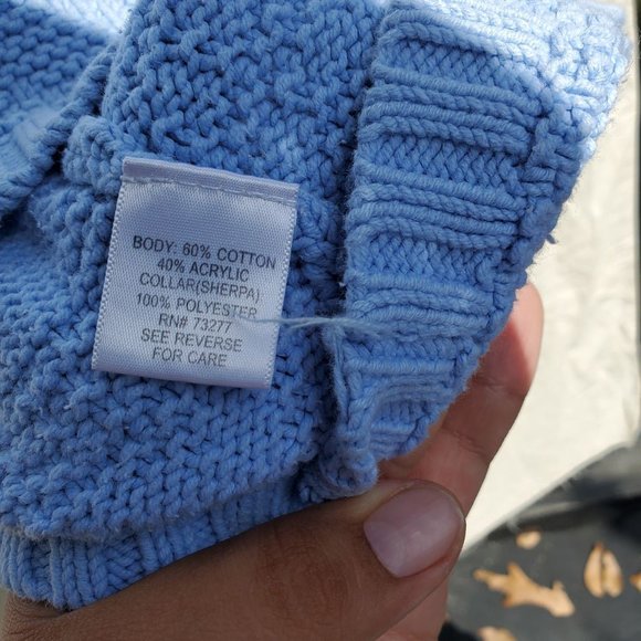 Women's Croft & Barrow Light Blue Zip Up Turtleneck Sweater Jacket Size xl xlarg - Picture 4 of 4